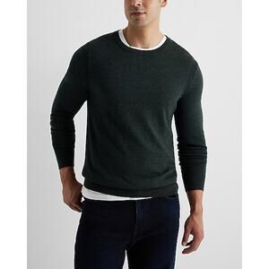 NWT Express Men's Crew Neck Merino Wool Sweater in Green size XL